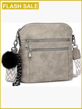 Medium Vegan Leather Crossbody Hobo Bag with Wide Strap